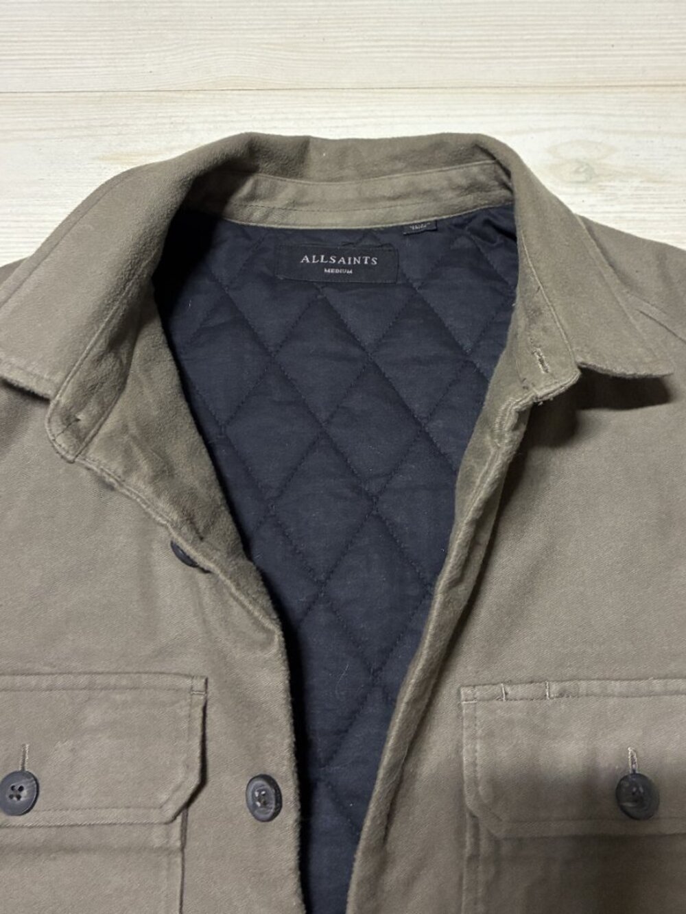 All Saints Military-Style Men's Quilted-Lined Utility Shirt Jacket - Picture 3 of 7